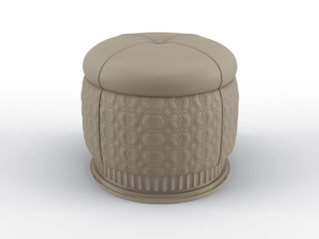 MOON WALT - Round leather pouf by BRUNO ZAMPA - view 3